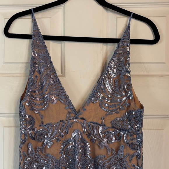 Free People Night Shimmer Sequin Lace Mini Dress Sz 6 - Picture 9 of 12